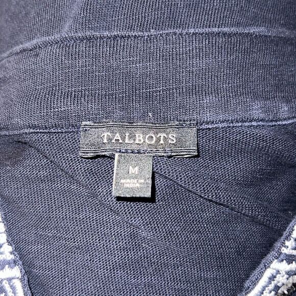 ✨Talbots Cotton Navy & White Embroidered Shift Dress✨ - Picture 6 of 8